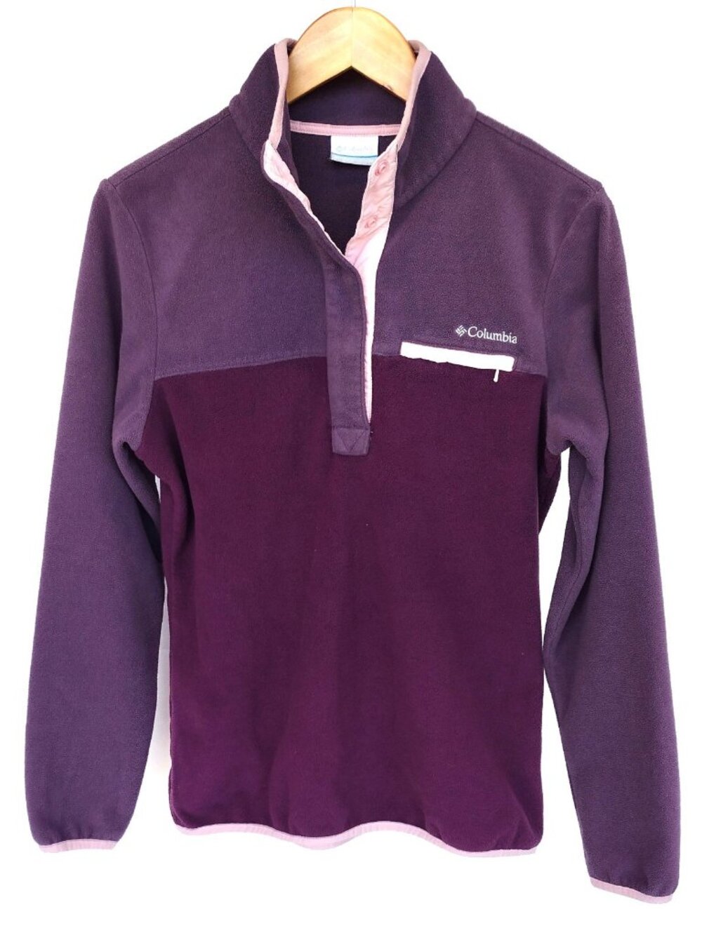 Columbia Fleece Purple Colorblock Pullover Size Medium